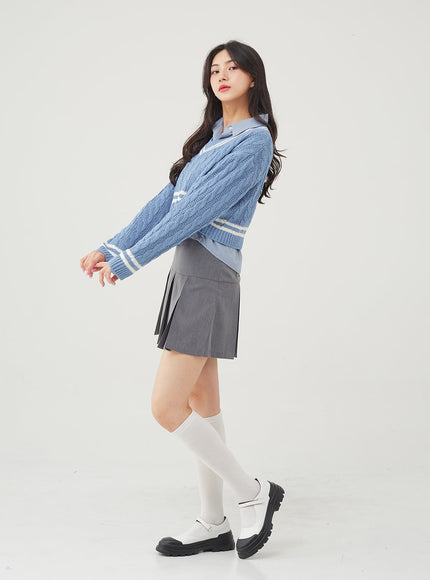 Basic Tone Down Color Crop Shirt BG23