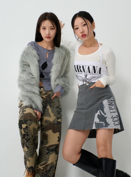 蓬鬆毛皮夾克 IO12