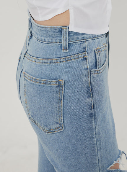 破洞微喇牛仔褲 BF306