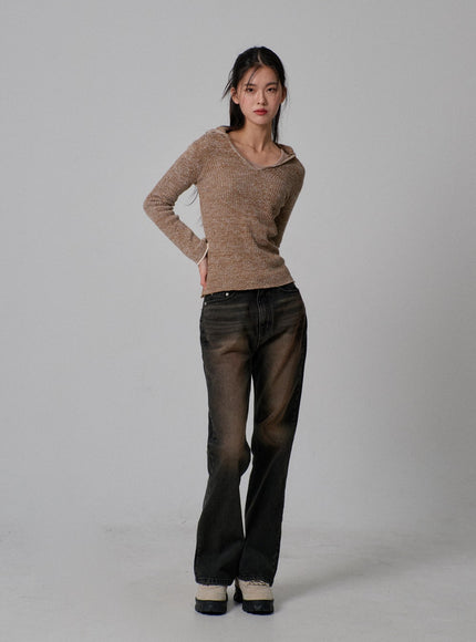 Vintage Wash Bootcut Jeans IJ310