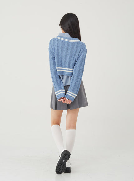 Basic Tone Down Color Crop Shirt BG23