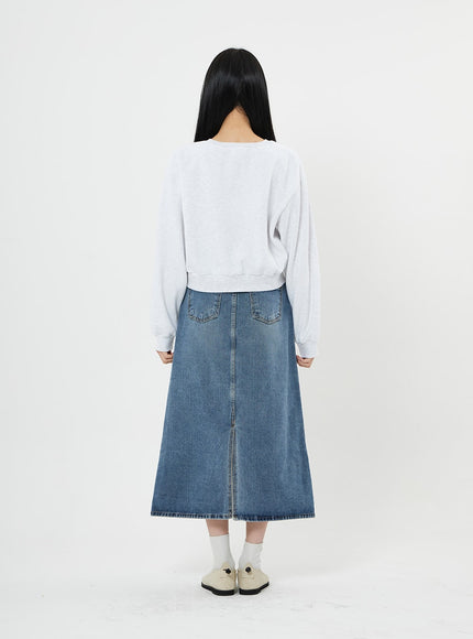 A-Line Long Denim Skirt BN08