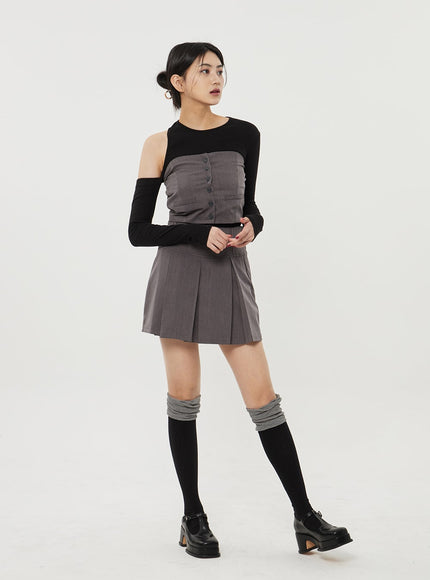 百褶迷你裙 BF314