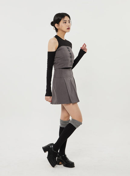 百褶迷你裙 BF314