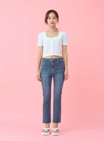 剪裁下擺跨度緊身褲 BU29 