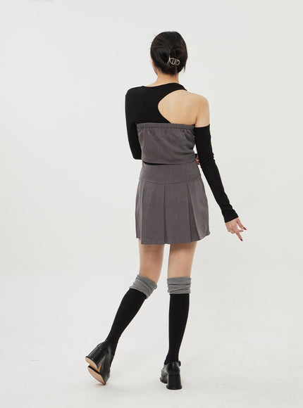 百褶迷你裙 BF314