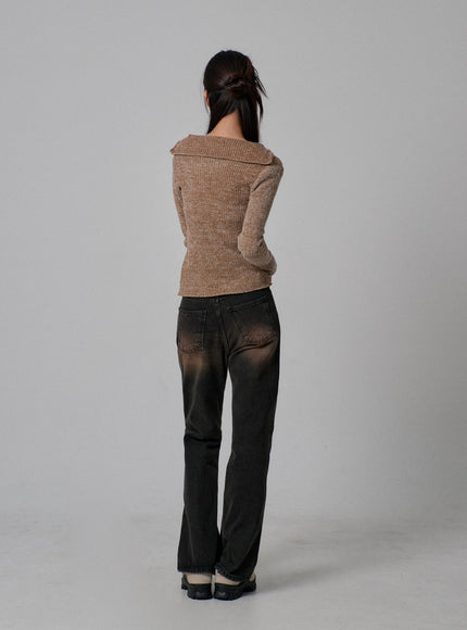 Vintage Wash Bootcut Jeans IJ310