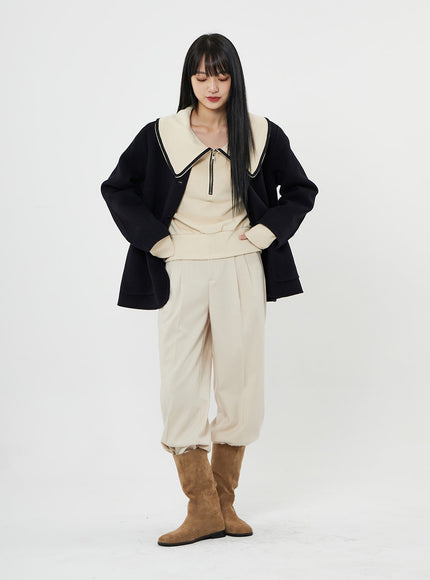Button Round Neck Coat BN10