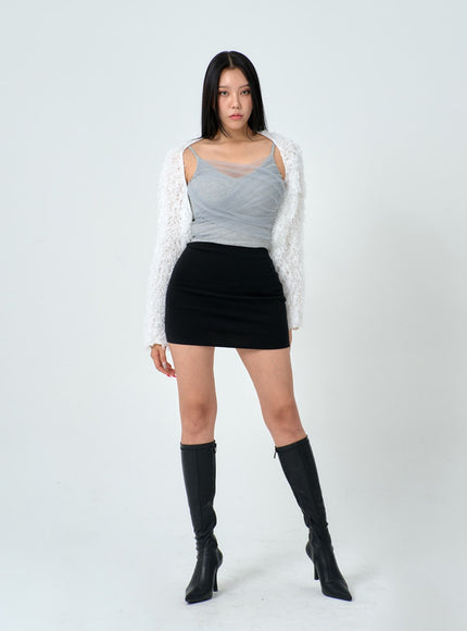 網布細節短款無袖上衣 IN25