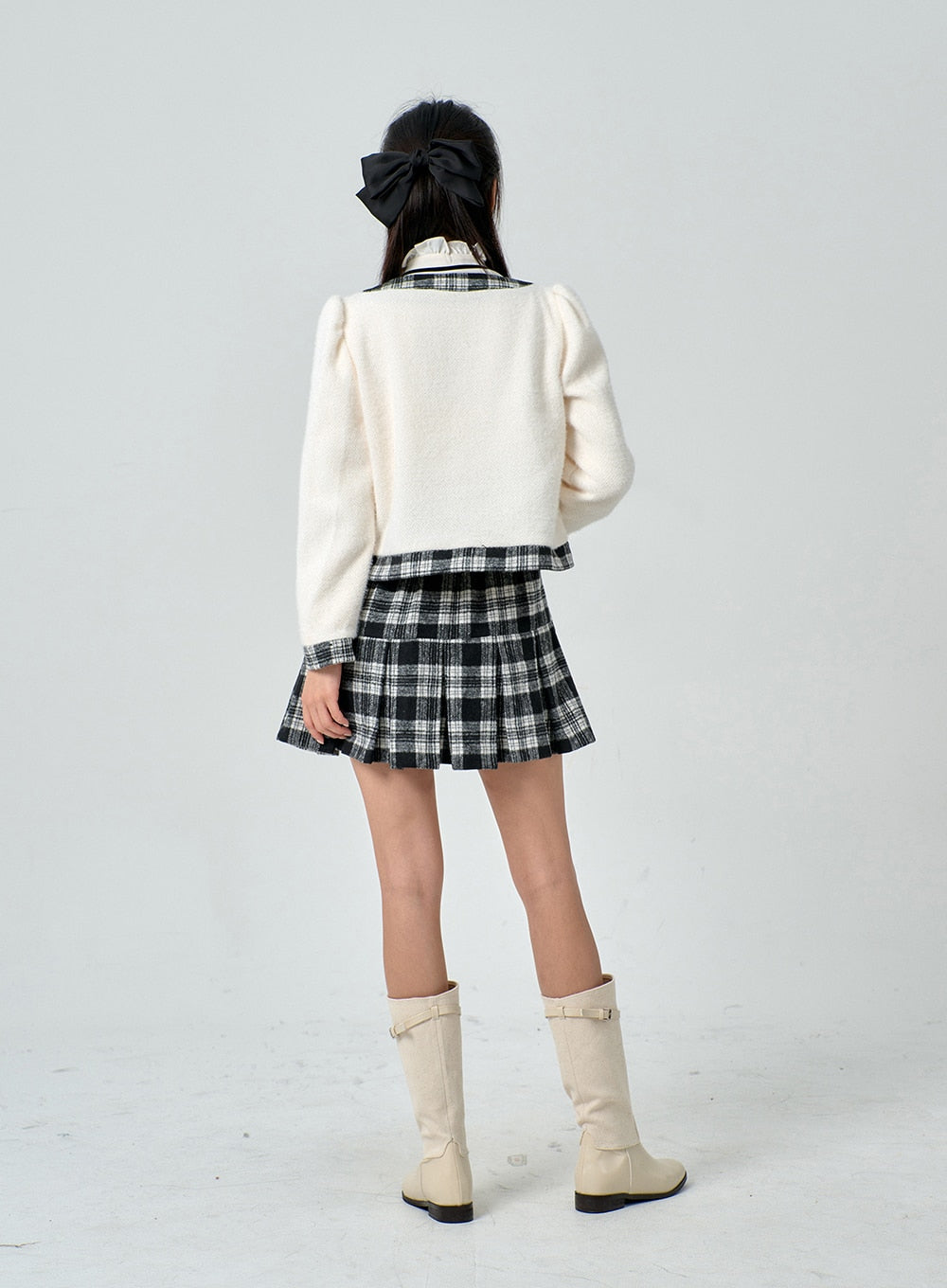 Plaid Pleated Mini Skirt BD02