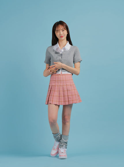Plaid Pleated Tennis Skirt BA27