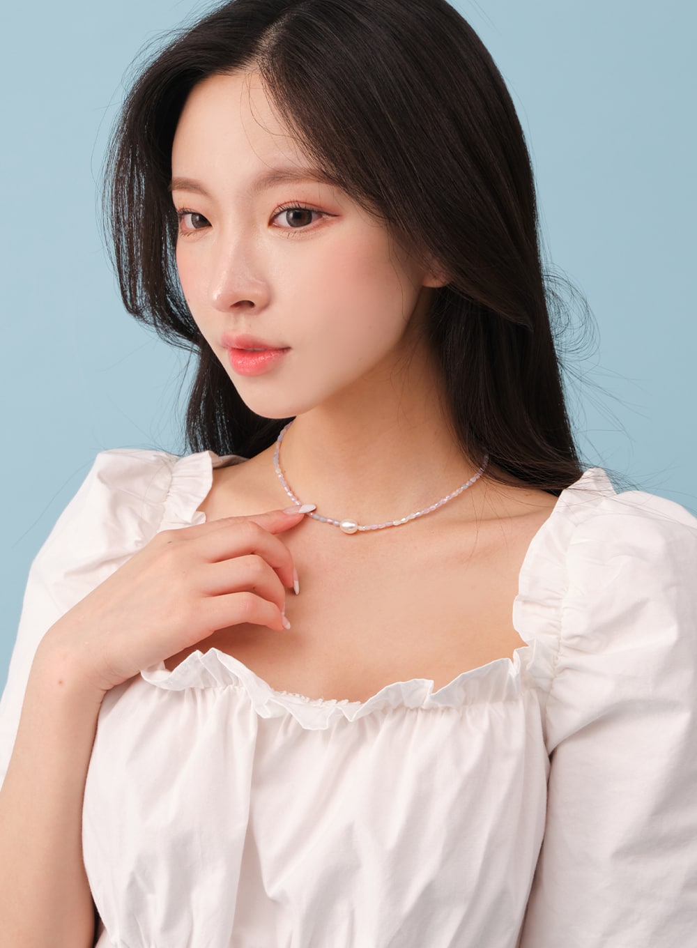 Pearl Beaded Choker Necklace BY24 Lewkin
