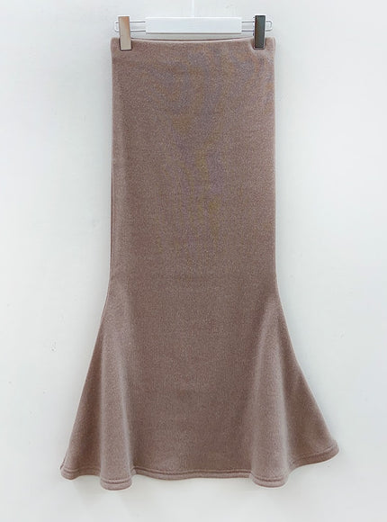 Fleece Lined Half Turtleneck Top and Mermaid Skirt Set L2401