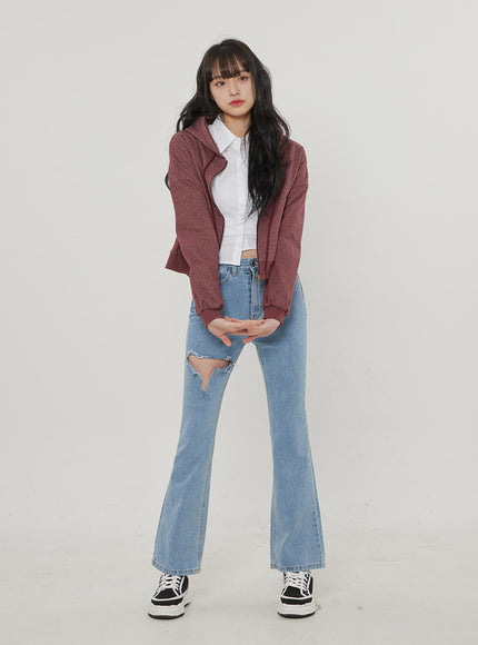 破洞微喇牛仔褲 BF306