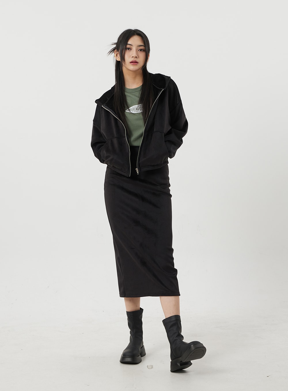 Hoodie with best sale long skirt