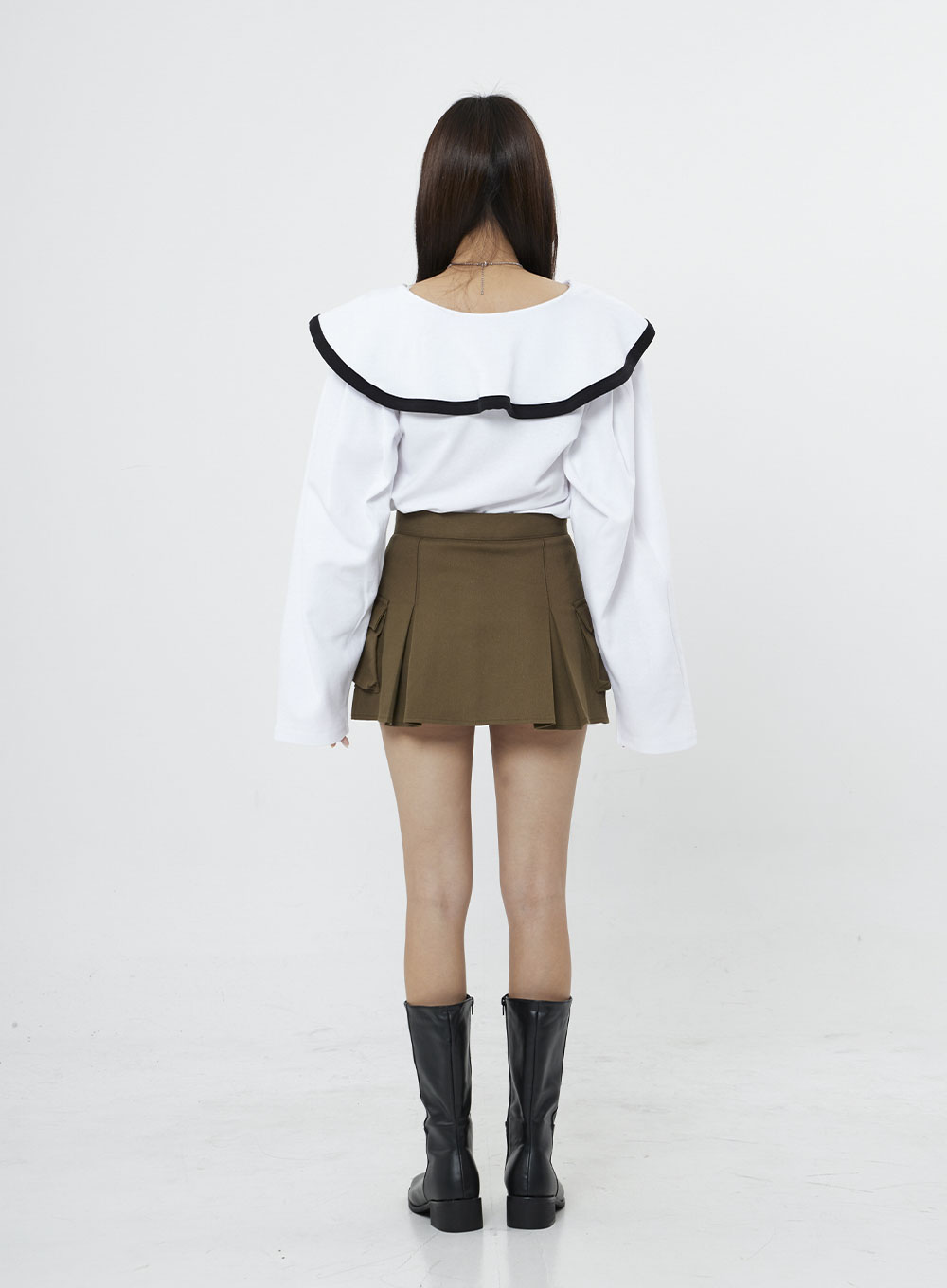 Pleated Cargo Mini Skirt BO13