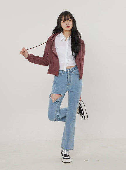 破洞微喇牛仔褲 BF306