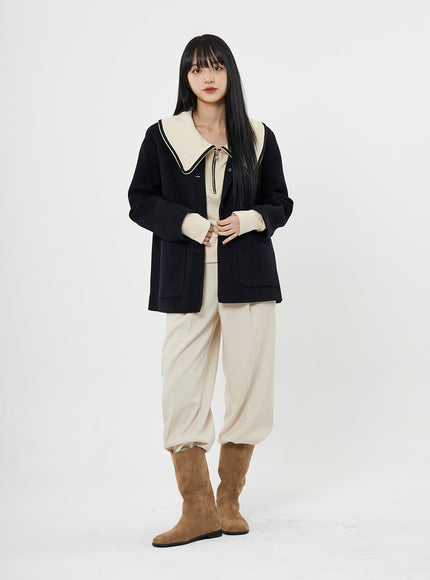 Button Round Neck Coat BN10