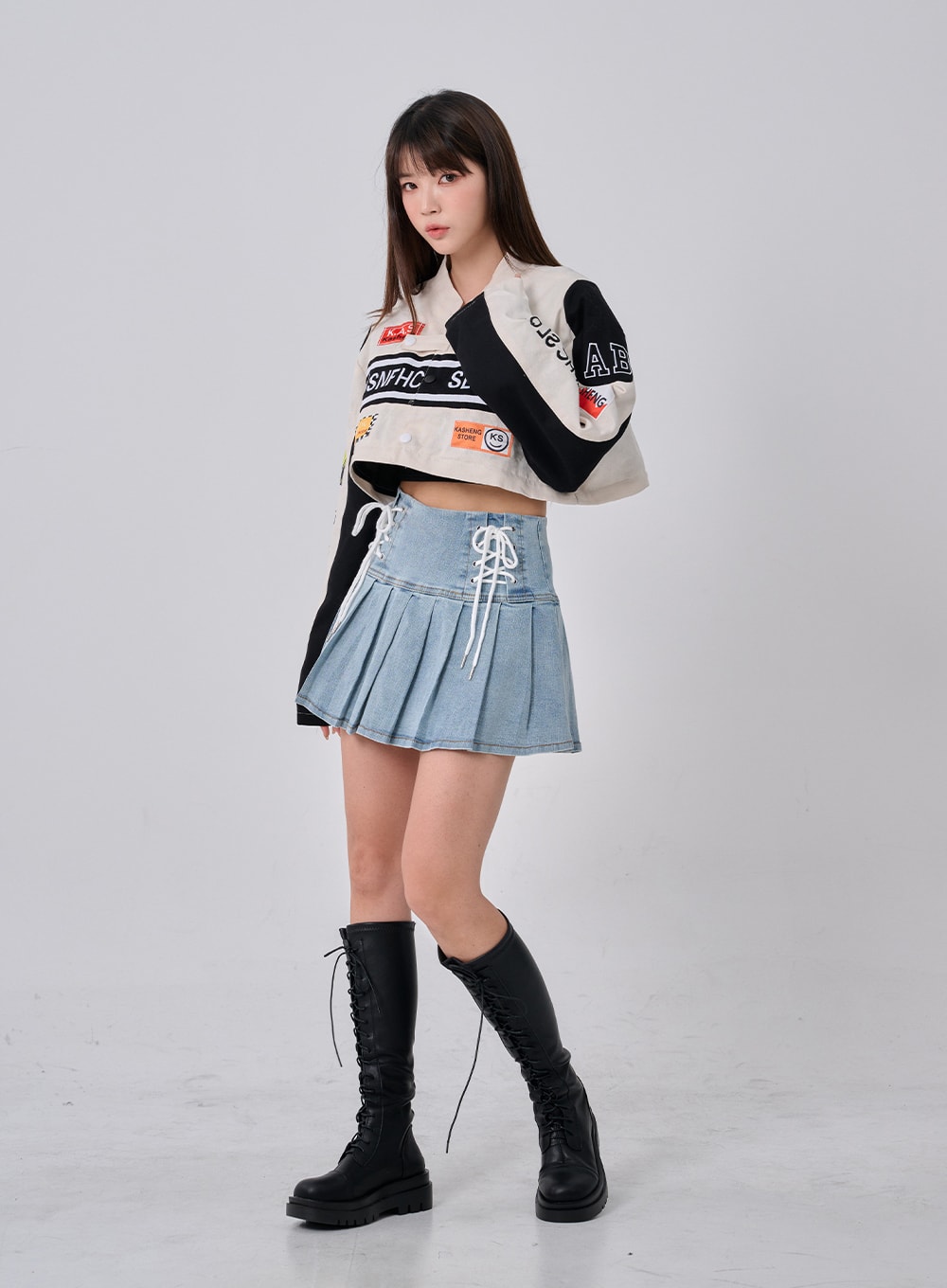 bohemian seoul DOUBLE BELTLINE MINISKIRT-