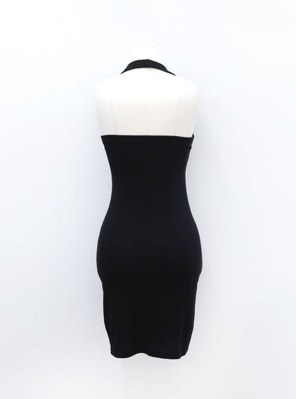 帶襯墊掛脖迷你緊身連衣裙 IM6