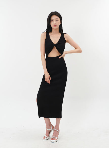 Front Cut Out Maxi Sleeveless Dress IM5