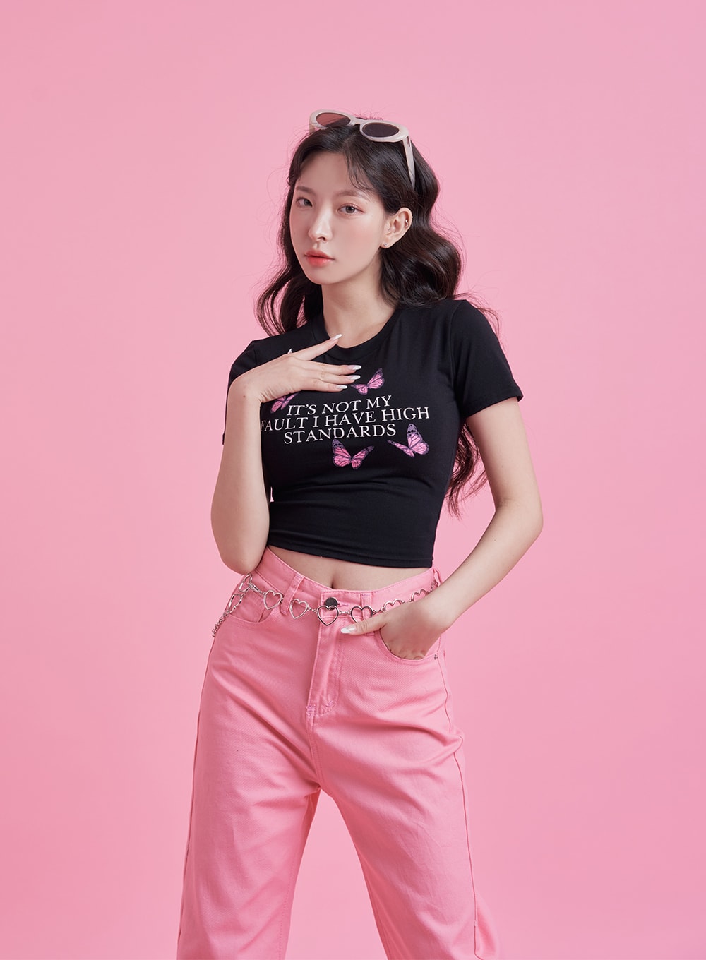 Butterfly Lettered Crop Top CM13