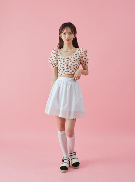 Lacy Flower Print Cardigan BY31