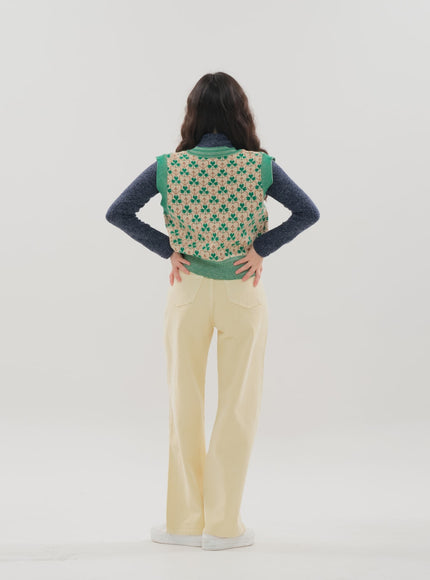 Color Wide Leg Pants B1801