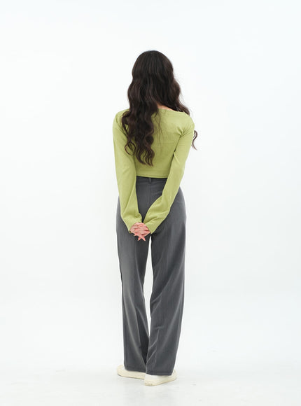 Basic Semi Wide Leg Tailored Pants BA18