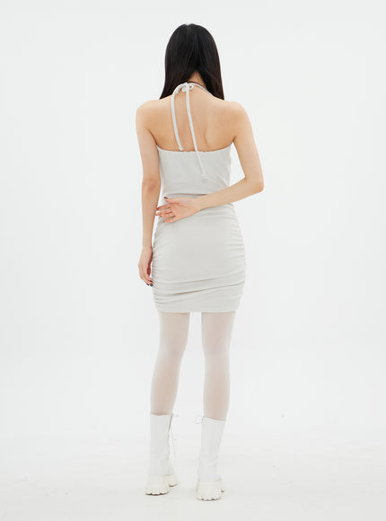 掛脖迷你連衣裙 K2302