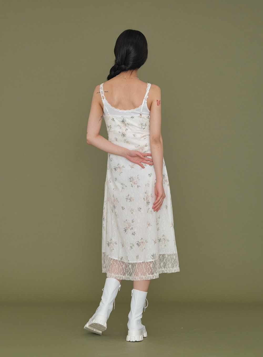 Double Flower Lace Maxi Sleeveless Dress