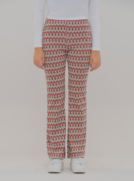 Floral Print Bootcut Pants BS-A27121102