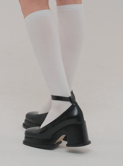 復古粗跟淺口鞋 BS-A2712S101