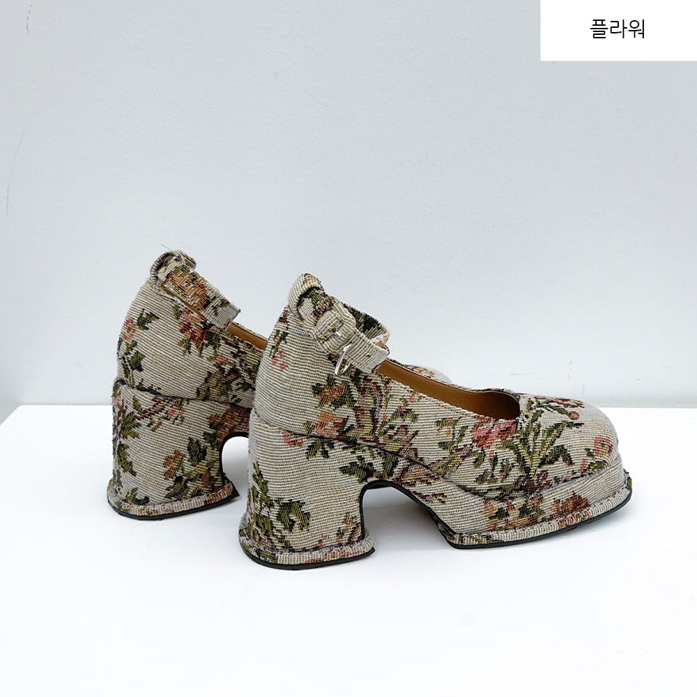 Vintage Chunky Heel Pumps BS-A2712S101 - Korean Women’s Fashion