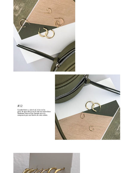 Gold Simple Earrings Set