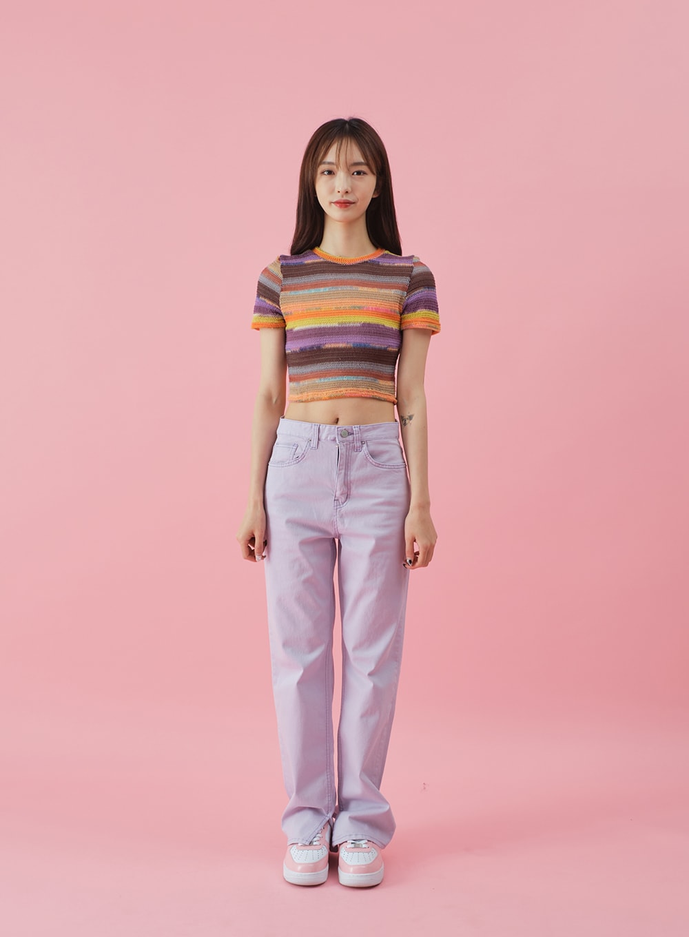 Side Slit Semi Wide Colorful Pants BY30