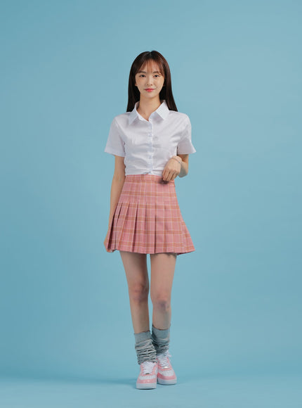 Plaid Pleated Tennis Skirt BA27