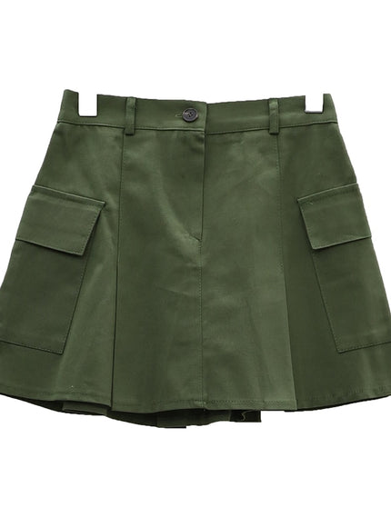 Double Pocket Pleated Mini Skirt OA01