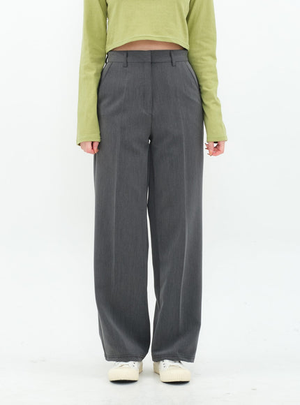 Basic Semi Wide Leg Tailored Pants BA18