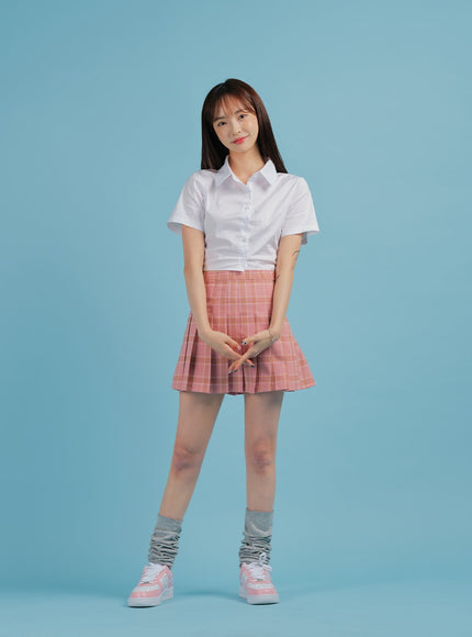 Plaid Pleated Tennis Skirt BA27