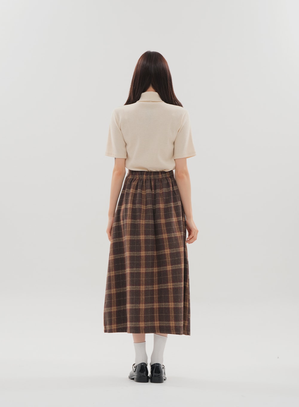 Check Pattern Maxi Skirt B1801