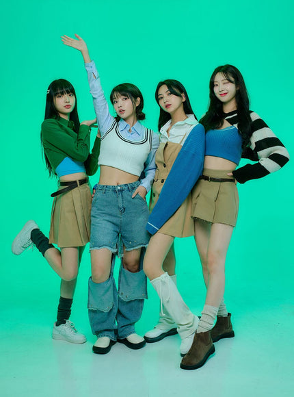 腰帶鈕扣褶襉迷你連衣裙和襯衫套裝 BO24