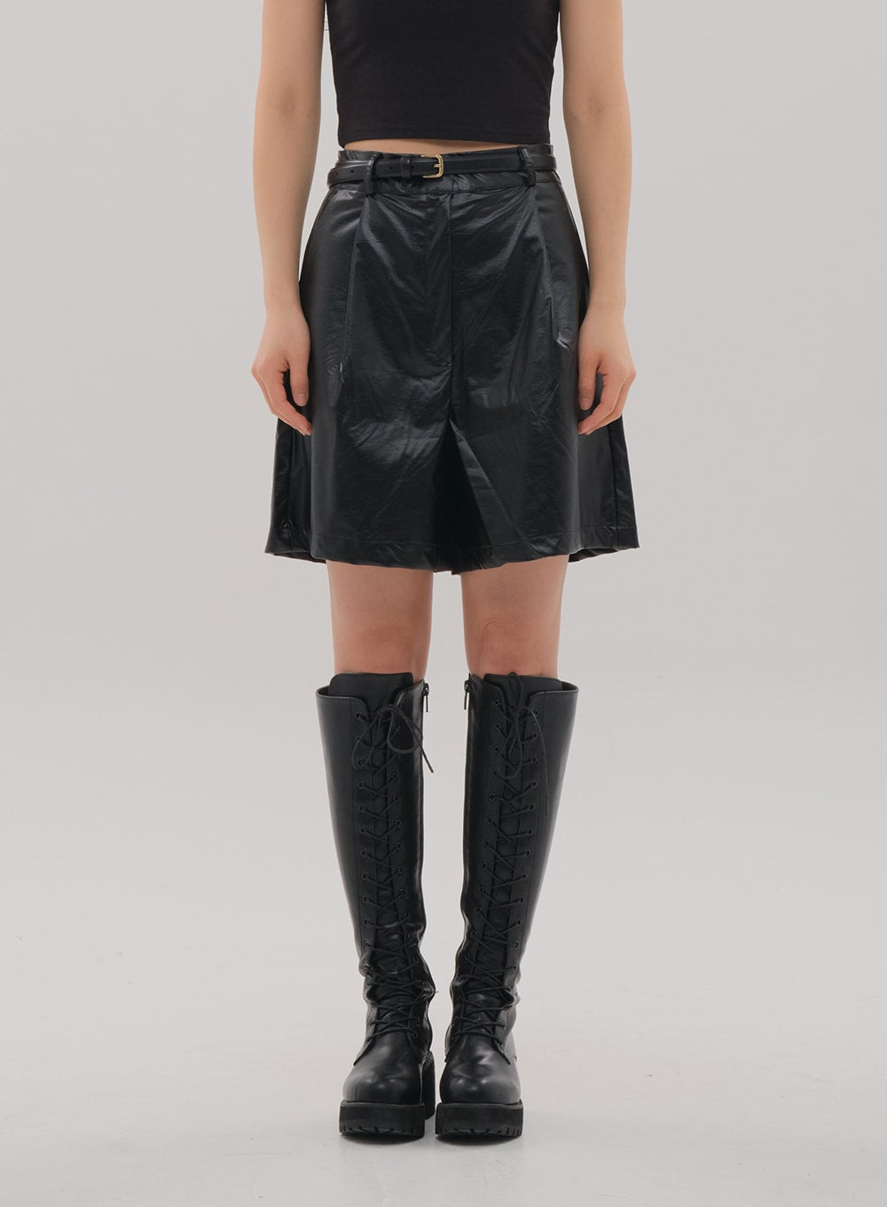 Faux Leather Shorts B2601