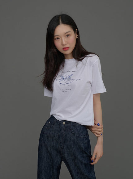 Indigo Wide Leg Jeans CCA15