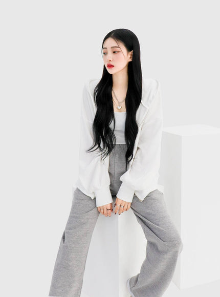 Banded Wide Leg Sweat Pants CCA26