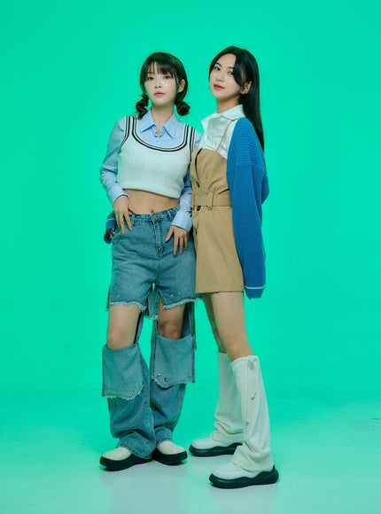 腰帶鈕扣褶襉迷你連衣裙和襯衫套裝 BO24