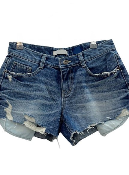 Mid Rise Distressed Mini Shorts K2302