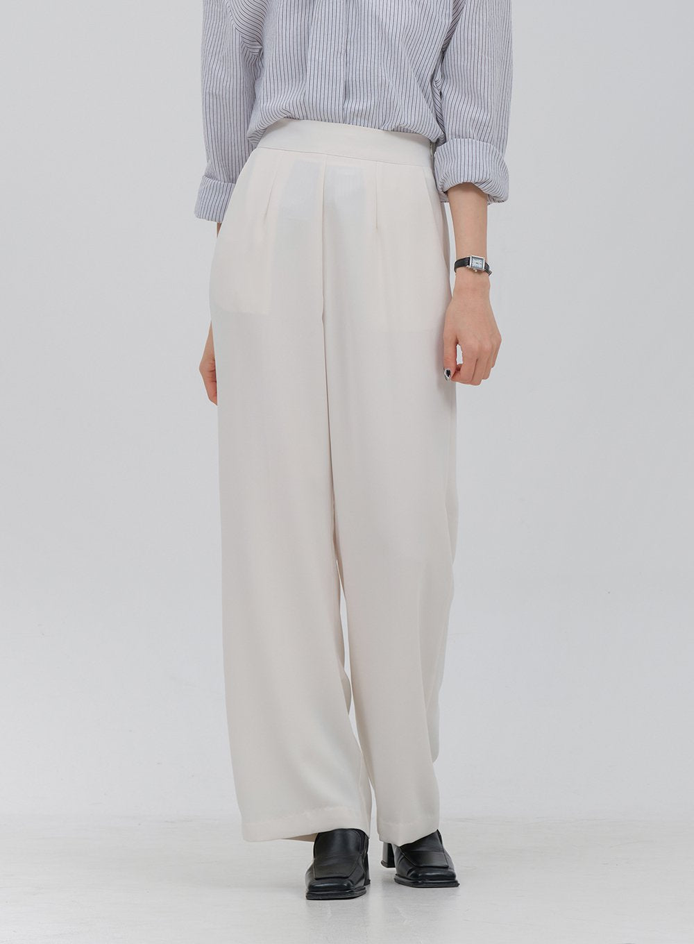 High Waisted Wide Leg Tailored Pants