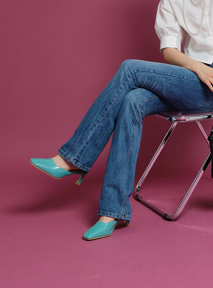 縫線細節高跟穆勒鞋 OY23