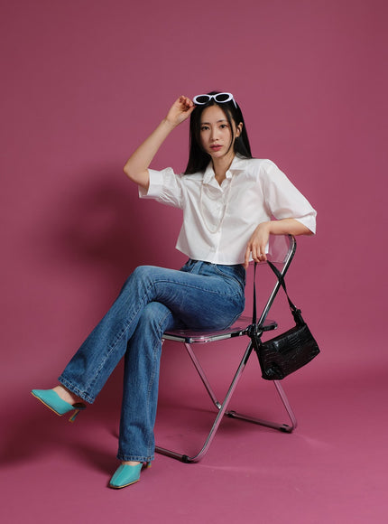 縫線細節高跟穆勒鞋 OY23